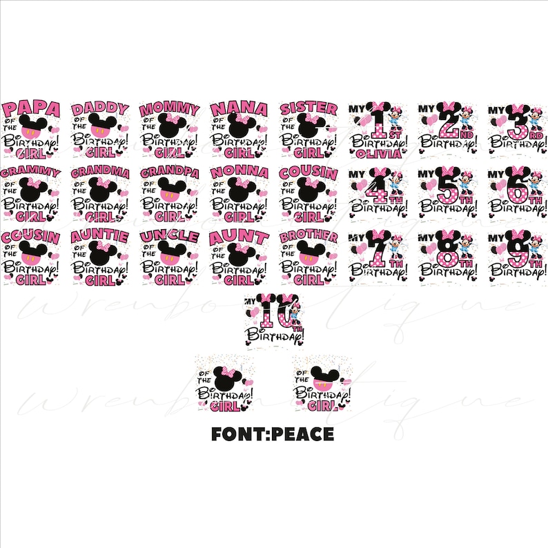 Mouse Birthday Family SVG Bundle: Cousin of Birthday Girl (Digital Download) image 1