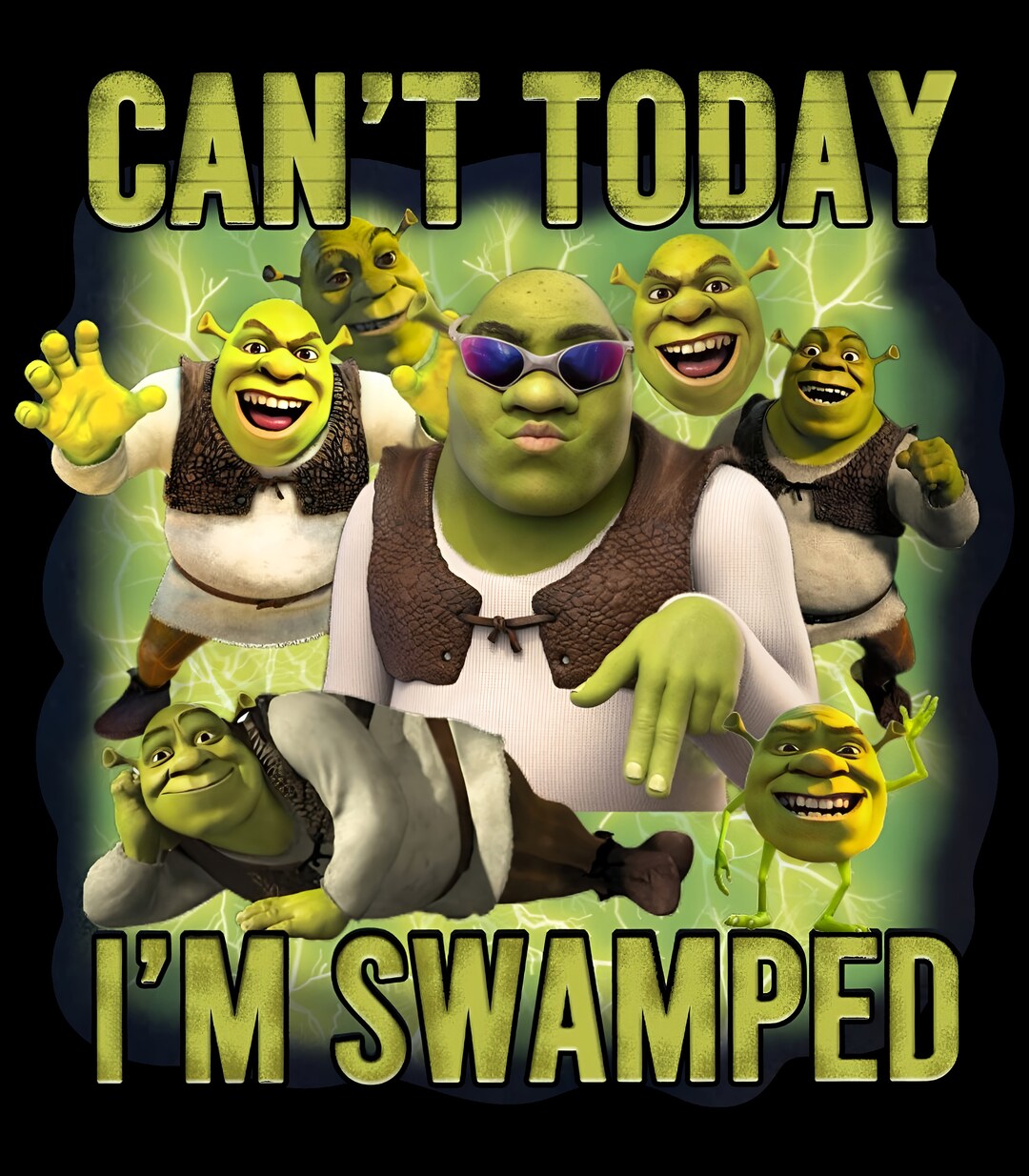 Funny Shrek Meme PNG Can t Today I m Swamped digital Download Etsy