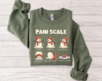 Christmas Nurse Sweatshirt: Funny Pain Scale Crewneck