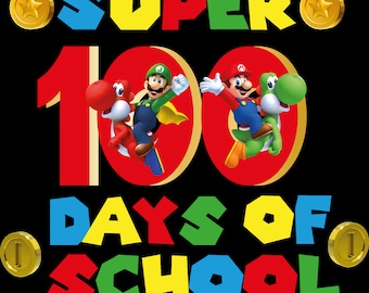 Super Mario 100º Dia de Aula PNG (Download Digital)