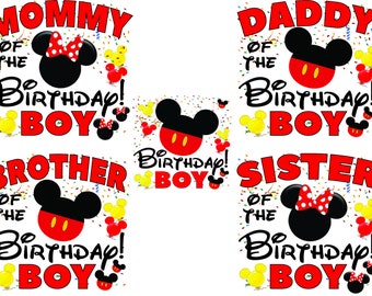 Mouse Birthday Boy Family PNG Bundle (Digital Download)