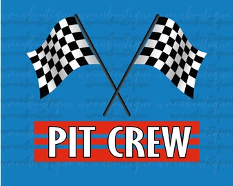 Racecar Birthday PNG: Pit Crew Checkered Flag Design (Digital Download)