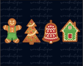 Lebkuchen Bäckerei Weihnachten PNG, Cookie Clipart (digitaler Download)