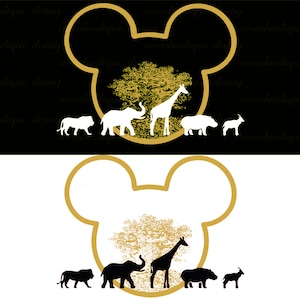 Mickey Safari Clipart: Animal Kingdom PNG (Digital Download)