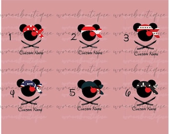 Mouse Pirate SVG Bundle, Family Vacation, Magical Design (Digital Download)