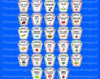 Condiments Halloween Costume: 29 Labels Bundle (PNG, SVG)