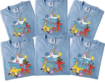 Comfort Colors© Preppy Apple Pencil Teacher Shirt: Back to School Tee, Custom Teacher T-Shirt