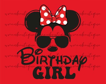 Minnie Mouse Birthday Girl PNG: Plik Cricut Cut na koszulkę (pobieranie cyfrowe)