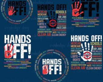 Hands Off Protest PNG: Social Security, Medicare Design (Digital Download)