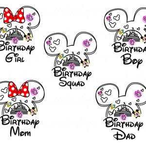 Birthday Girl Svg, Birthday Boy Svg, Mouse Birthday svg, Birthday Girl Boy Family Svg, Mouse Happy Birthday Svg, Mouse Birthday Family Svg