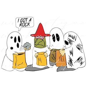Tengo un archivo digital de roca Gran fantasma de calabaza SVG de Halloween, Peanuts Halloween SVG,