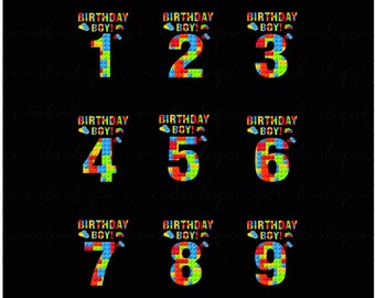 Ladrillo de cumpleaños para niño PNG: Descarga digital de Master Builder