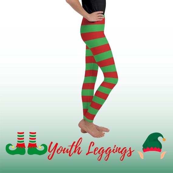 Legging De Noël Femme Style Elfe - Motif Coloré Festif - Tissu Extensible, Taille Haute - Pour Fêtes, Yoga, Déguisement