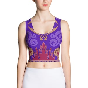 Magic Carpet Crop Top Womens Disney Aladdin Shirt cosplay costume activewear run Disney top
