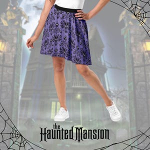 Haunted Mansion womens skirt Disney Halloween haunted mansion wallpaper design activewear run Disney costume
