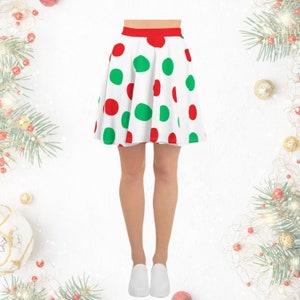 Womens Disney Christmas skirt adult holiday dress Minnie Mouse outfit polka dot