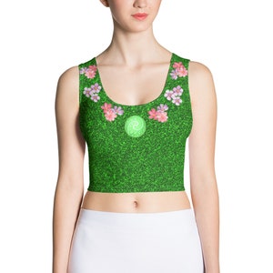 Womens Disney Running crop top Moana Te Feiti shirt Hawiian