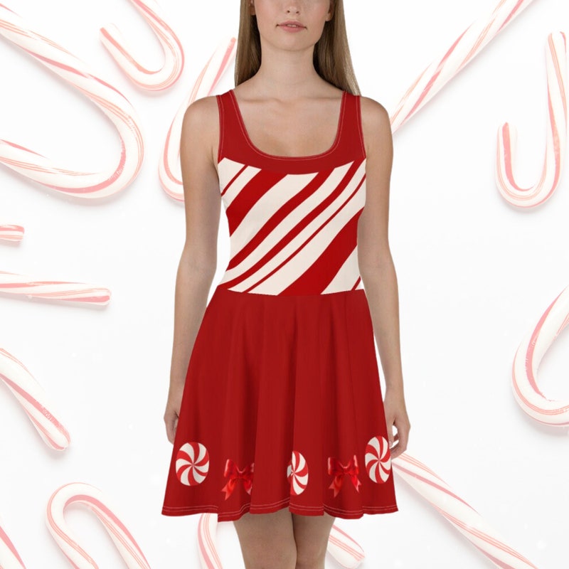 Candy Cane Print Pattern Dress