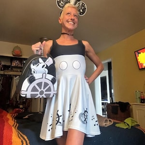Womens Disney dress Steamboat Willie Women&#39;s Skater Dress skirt