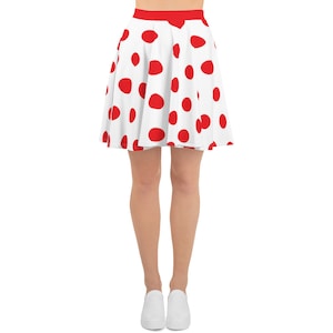 Womens Disney skirt Minnie mouse polka dot dress for adult red and white dots