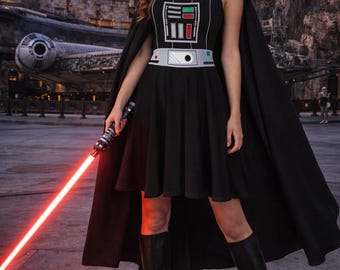 Womens Star Wars Darth Vader Dress Cosplay Costume run Disney outfit