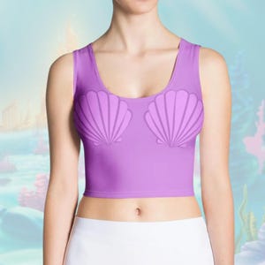 Ariel crop top kleine zeemeermin damesshirt Disney begrenzende prinses uitgevoerd Disney-cosplaykostuum