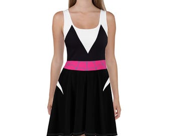 Gwen Spider Dress womens cosplay spiderman run Disney costume