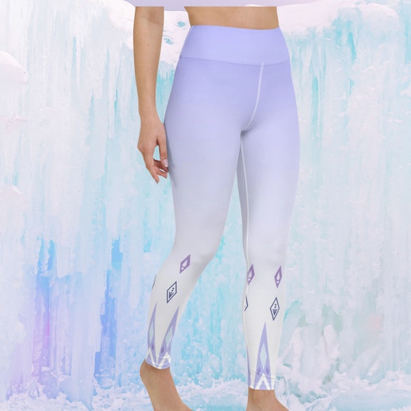 Womens Disney Frozen Elsa Leggings Costume Running outfit Frozen 2 Disney on Ice Snow Queen pants