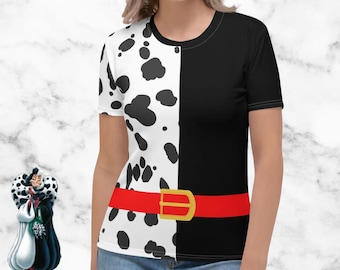 Cruella De Vil Women's T-shirt Disney costume run Disney shirt bounding cosplay 101 Dalmatians