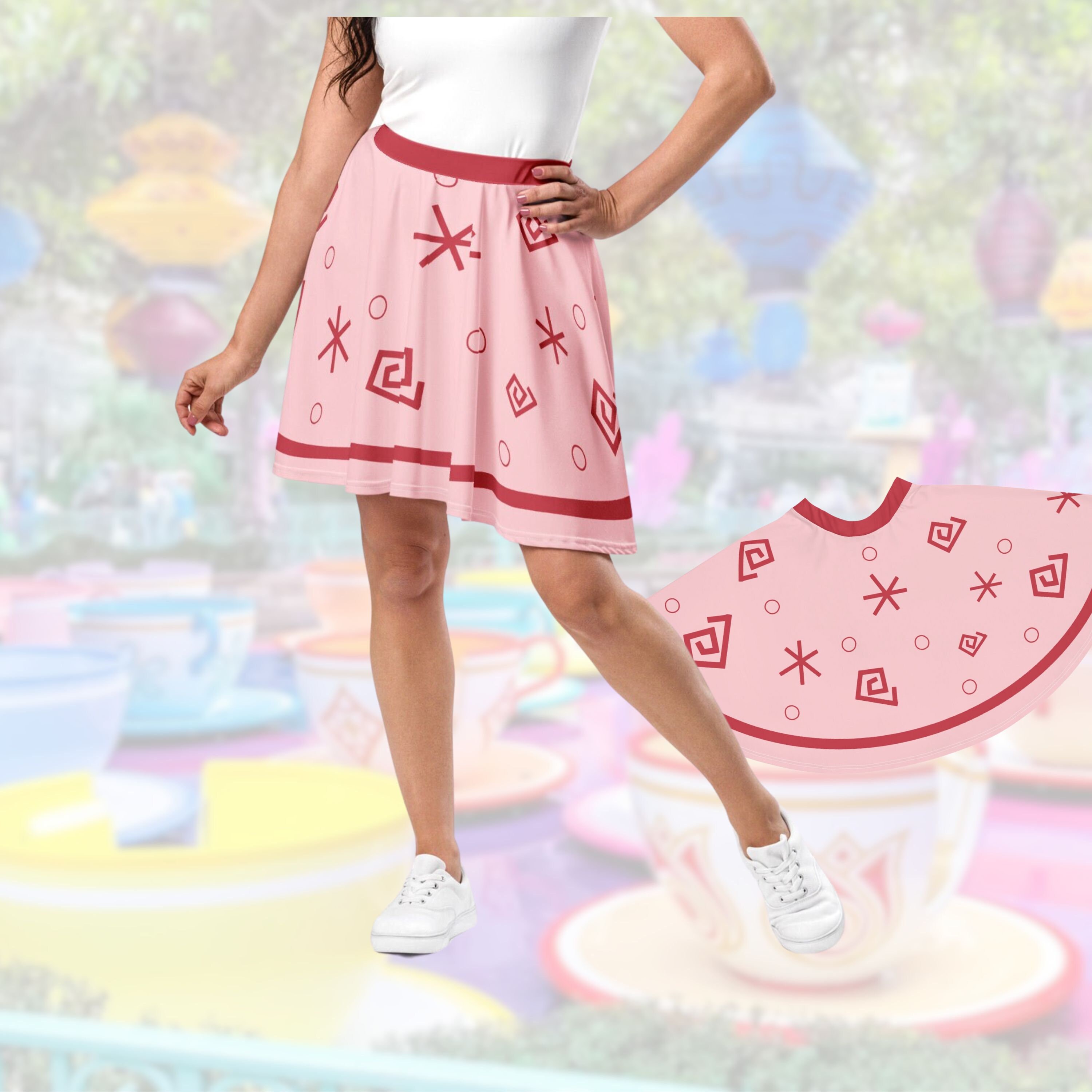 Mad Tea Party Skirt Tea Cup Alice in Wonderland Womens Disney