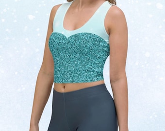 Elsa Frozen Crop Top Womens Disney running shirt run Disney shirt Elsa Snow Queen