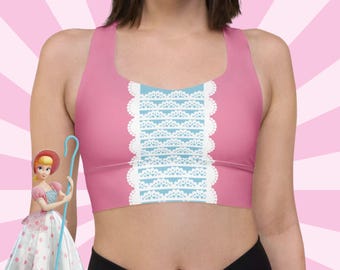 Womens Bo peep sports bra Toy Story Disney Pixar activewear workout clothes top