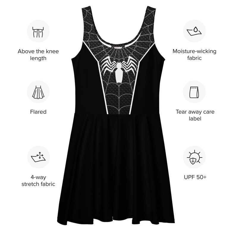 Venom Spider Man Dress Womens cosplay costume Symbiote running dress