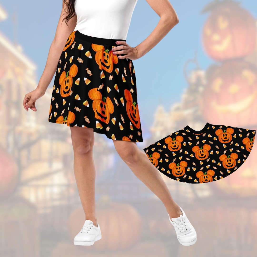 Disney Halloween Mickey Pumpkin Skirt Run Disney Womens Adult