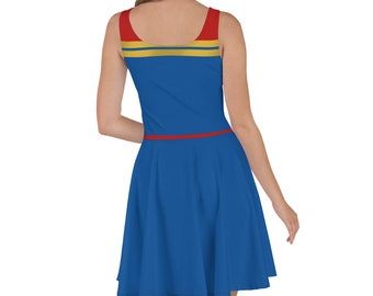 captain marvel skater dress Womens Dress Marvel Captain Cosplay Disney Bounding Costume