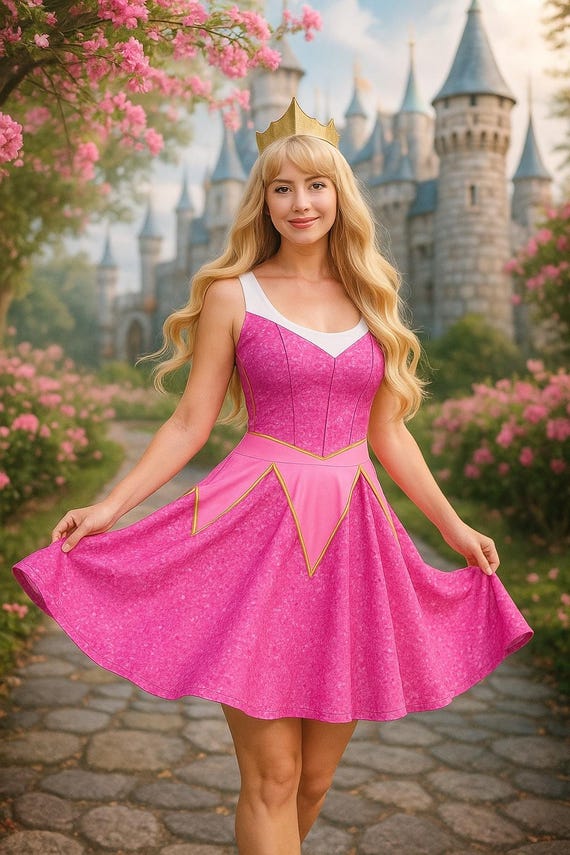 Aurora Sleeping Beauty Womens Dress Disney Princess Costume Adult Run Disney  Bounding Dress Pink Cosplay - Etsy