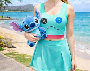 Crop Top Scrump Womens Lilo and Stitch shirt costume adult Disney