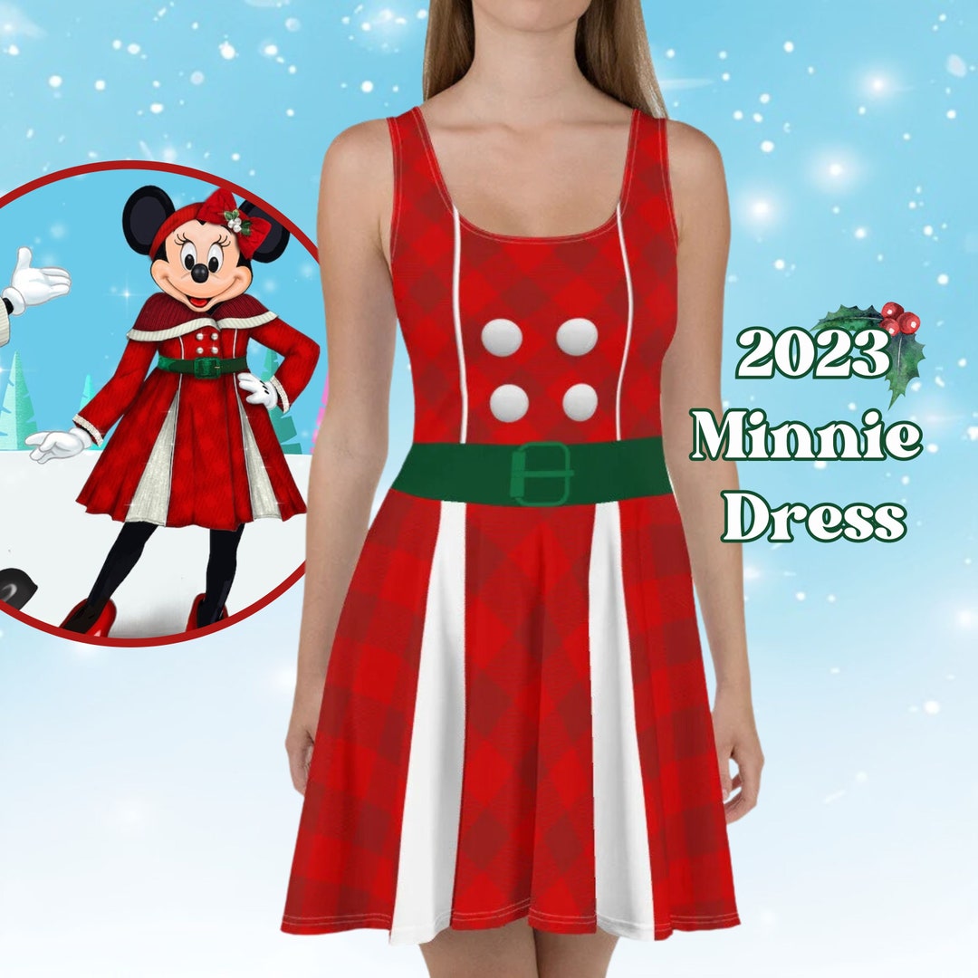 Minnie Mouse Christmas Dress Women Disney Holiday Adult Dress Cosplay