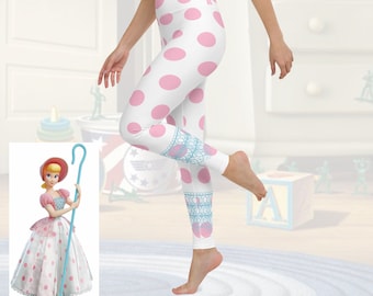 Womens Bo Peep Toy Story Yoga Leggings pants costume Pixar outfit cosplay Little Bo Peep