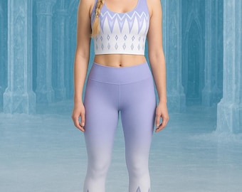Top corto de Elsa para mujer, disfraz de Disney Frozen para correr, camiseta de Frozen 2, disfraz de Cosplay para correr, disfraz de Reina de las Nieves de Disney para Halloween