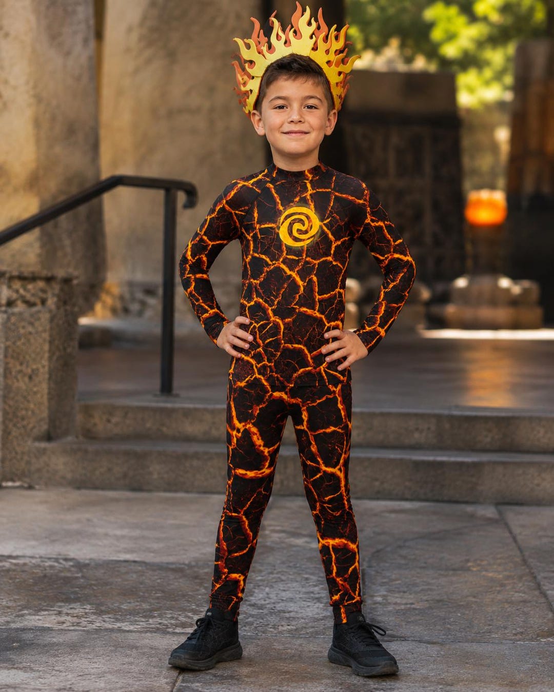 Kids Tefiti Lava Monster Moana Shirt Rash Guard Costume Child