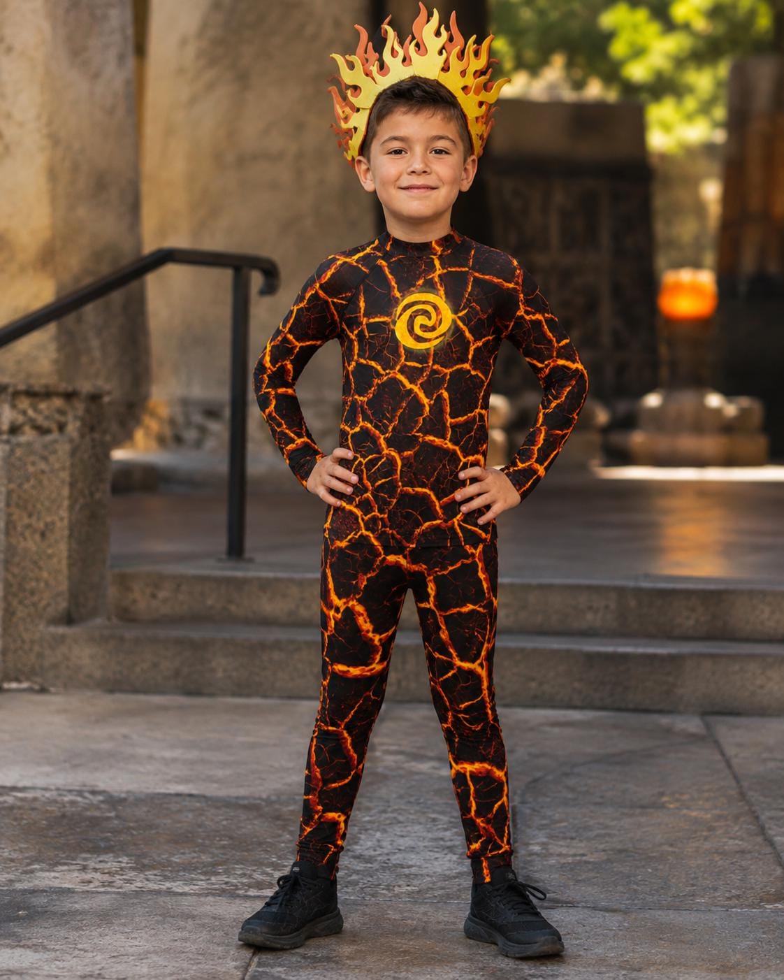 Kids Tefiti Lava Monster Moana Shirt Rash Guard costume child