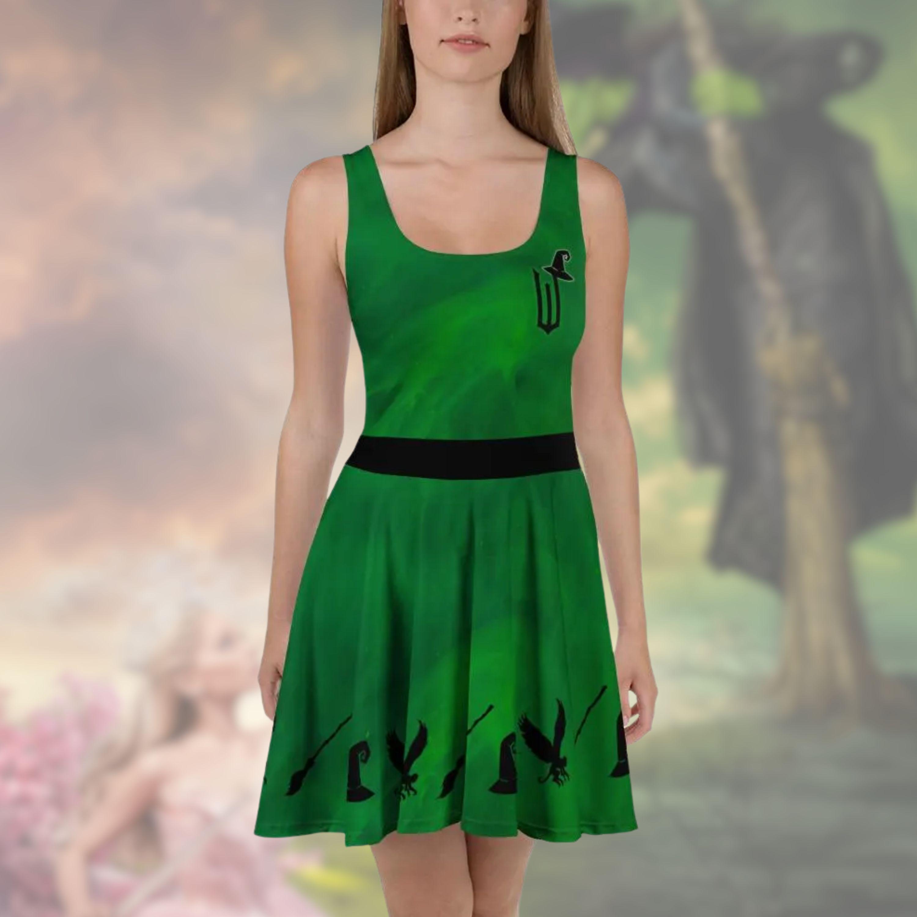 Wicked Dress Elphaba Womens Cosplay Witch Green Costume Athleticwear  Running Dress - Etsy