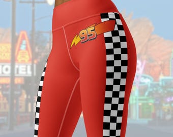 Cars leggings Lightning McQueen Womens Disney Pants Activewear run Disney cosplay costume