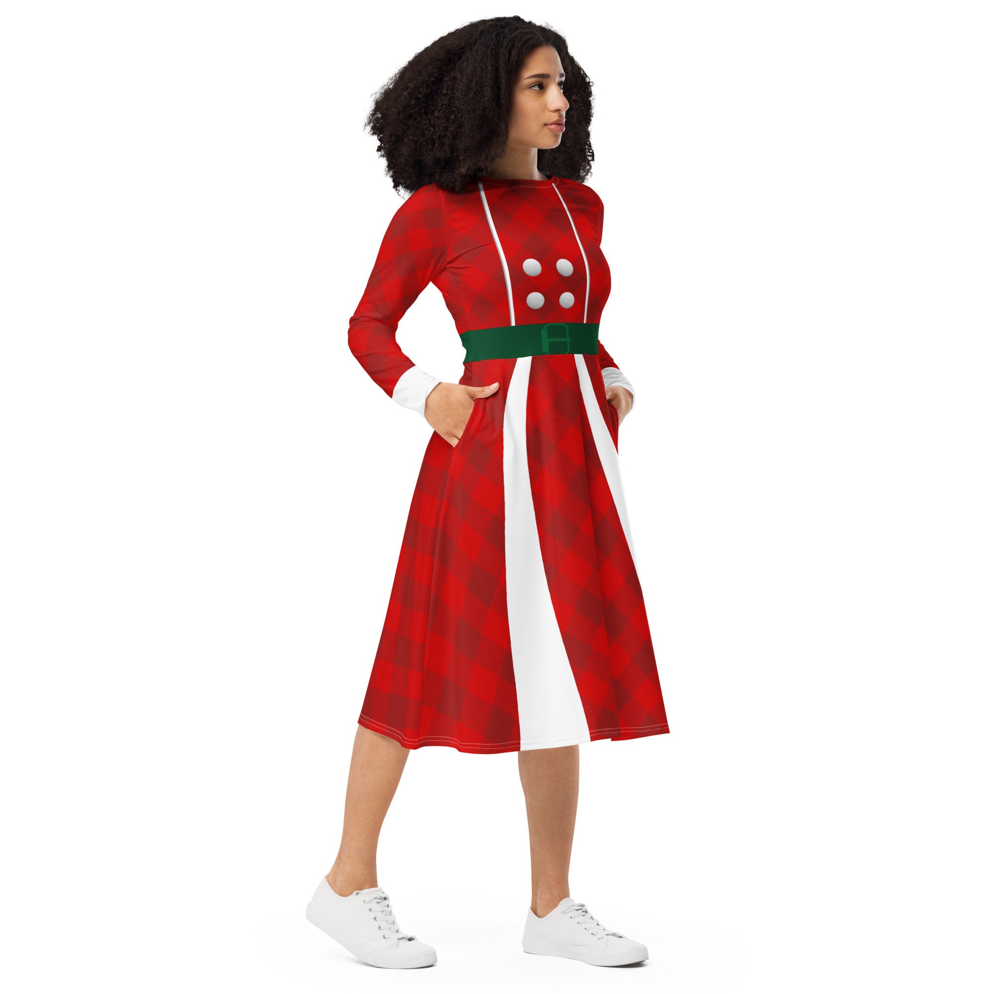 women's disney christmas dress Her Universe Disney Holiday Velvet Long-Sleeve Dress