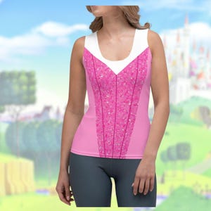 Aurora Disney Princess tank top Sleeping Beauty running shirt costume Disney Bounding cosplay athletic wear