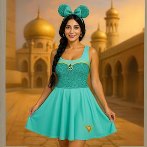 Vestido de jazmín, Aladdin, princesa Disney, cosplay para mujer, disfraz deportivo de Disney para correr
