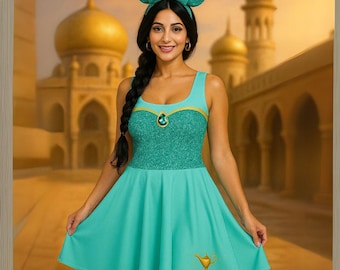 Vestido de jazmín, Aladdin, princesa Disney, cosplay para mujer, disfraz deportivo de Disney para correr