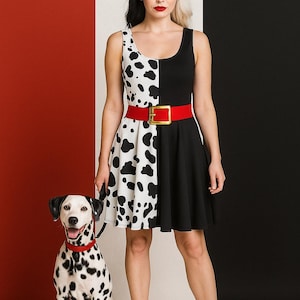 Cruella Deville Womens Disney Dress run Disney costume Dalmation Disney Bounding 101 Dalmations