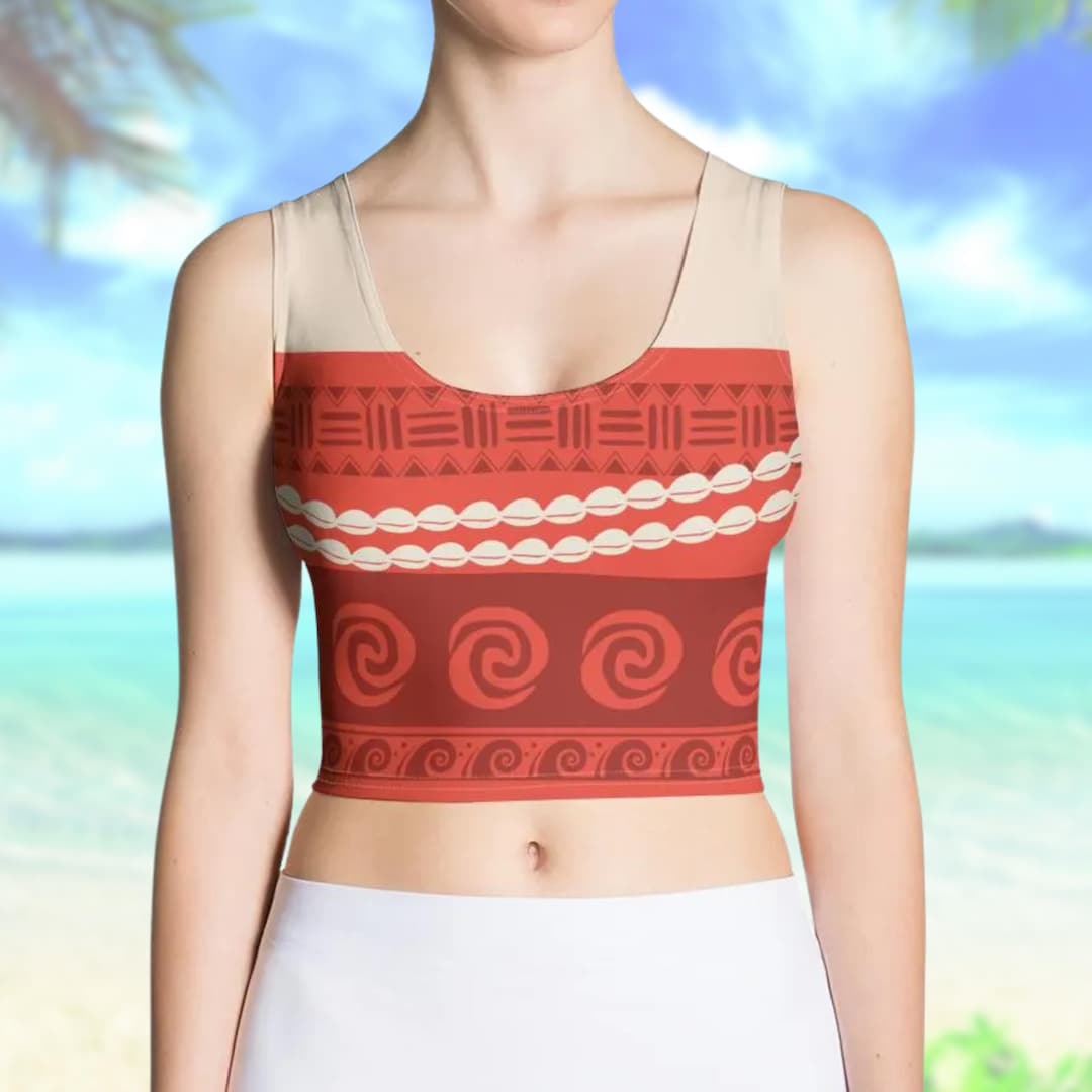 Custom Moana Production One Shoulder Crop Top with Double Layer Ruffle main image 1